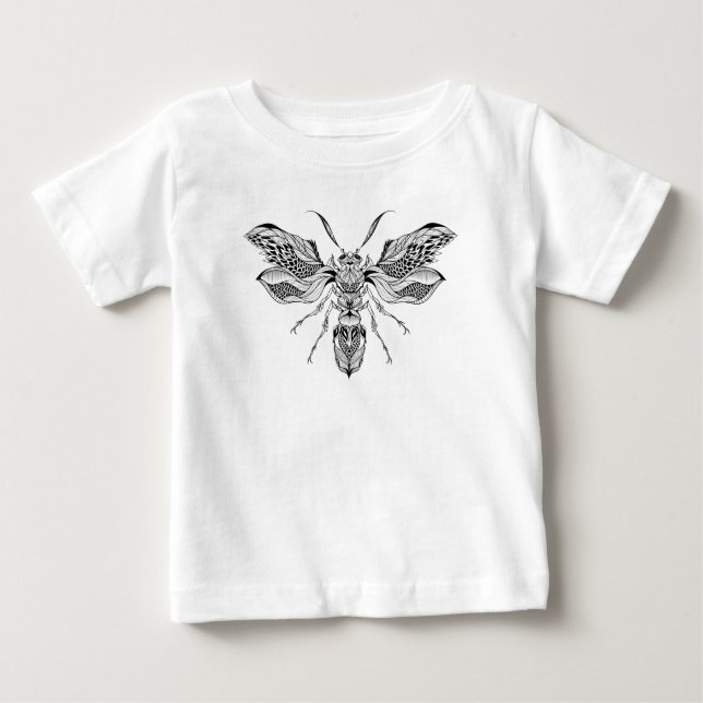 T-shirt Pour Bébé Tatouage d'Abeille-Guêpe (Devant)