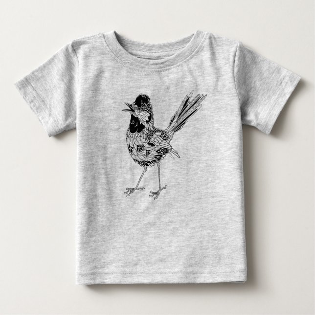 T-shirt Pour Bébé Tatouage d'oiseau (Devant)