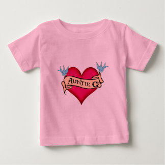 T-shirt Pour Bébé Tatouage sur mesure G Coeur et bannière cadeaux