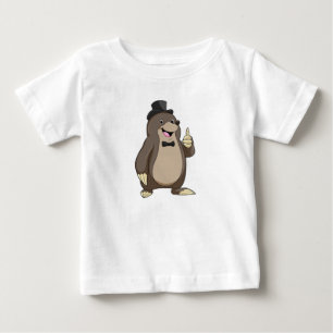 T-shirt Pour Bébé Taupe comme marié avec cravate
