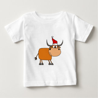 T-shirt Pour Bébé Taureau drôle dans la conception de Noël de