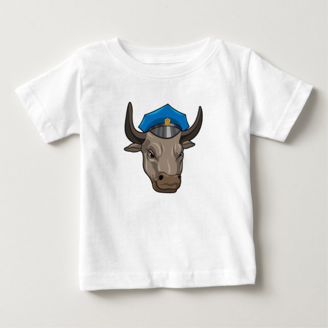 T-shirt Pour Bébé Taureau en tant qu'agent de police Police (Devant)