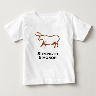 T-shirt Pour Bébé Taureau Force et chemise d'honneur Brown