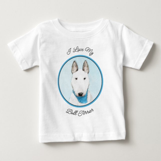 T-shirt Pour Bébé Taureau Terrier - Cute Original Chien Art (Devant)