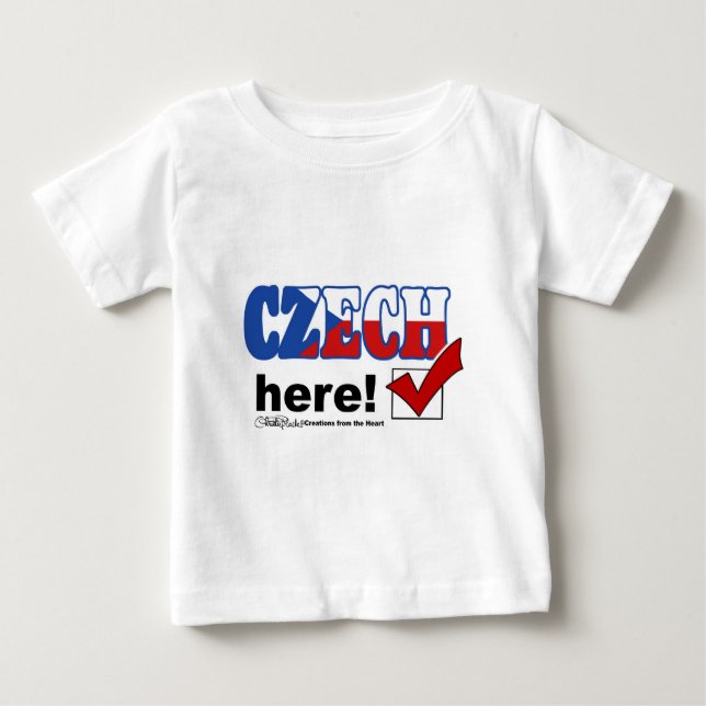 T-shirt Pour Bébé Tchèque ici (léger) (Devant)