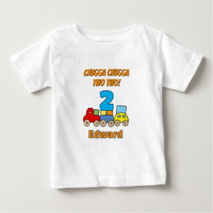 T-shirt Pour Bébé Tchou Tchou Deux Deux Train de 2e Anniversaire