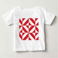 Tchry Red Geometric Deco Cube Pattern