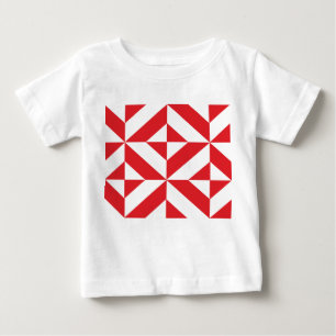 T-shirt Pour Bébé Tchry Red Geometric Deco Cube Pattern