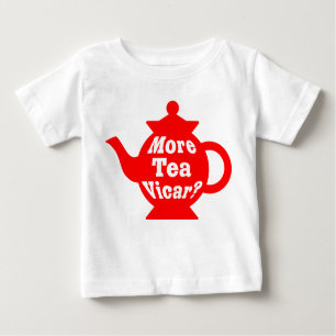 T-shirt Pour Bébé Teapot - Plus de thé Vicar ? - Rouge et blanc