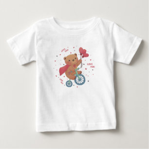T-shirt Pour Bébé Teddy Bear on Bike : Love You!