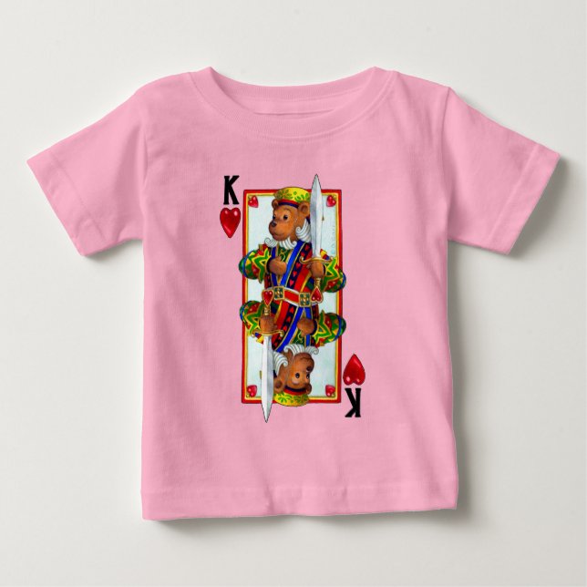 T-shirt Pour Bébé Teddy Bear Roi des Coeurs (Devant)