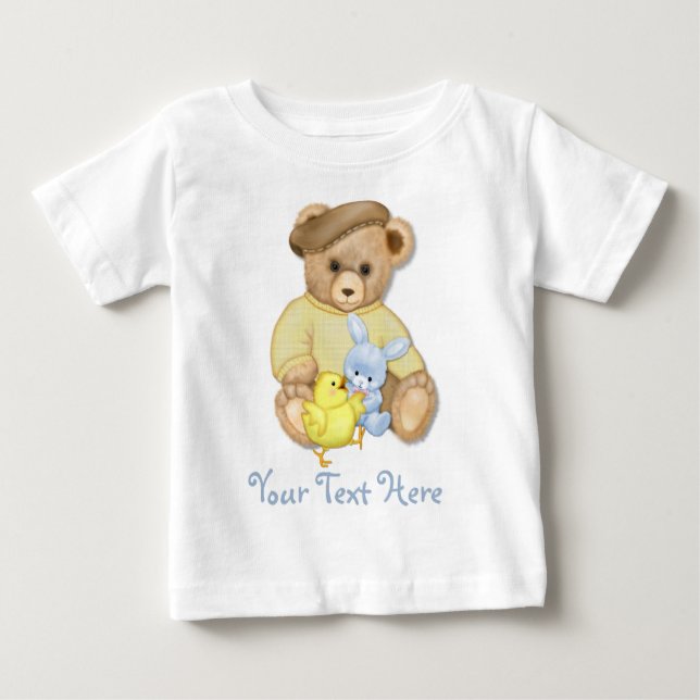 T-shirt Pour Bébé Teddy Boy Pâques (Devant)