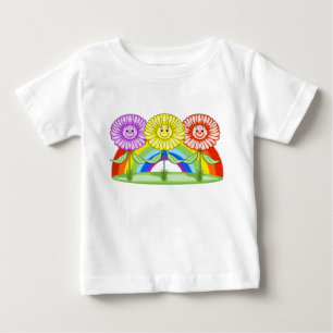 T-shirt Pour Bébé Tee à volants pour tout-petit Happy Flowers