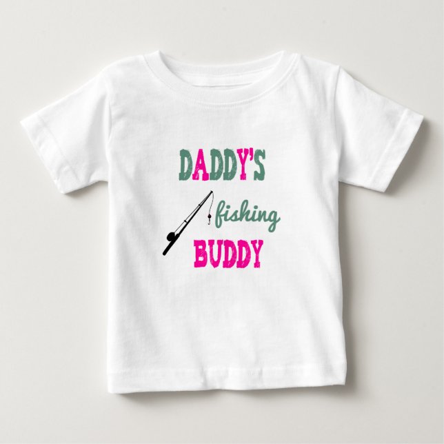 T-shirt Pour Bébé Tee bébé Copain de pêche de papa (rose) (Devant)