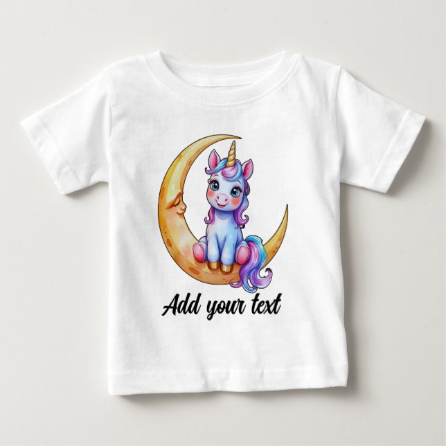 T-shirt Pour Bébé Tee bébé licorne mignonne (Devant)