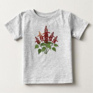 T-shirt Pour Bébé Tee botanique - Fleur de jardin - Sauge écarlate