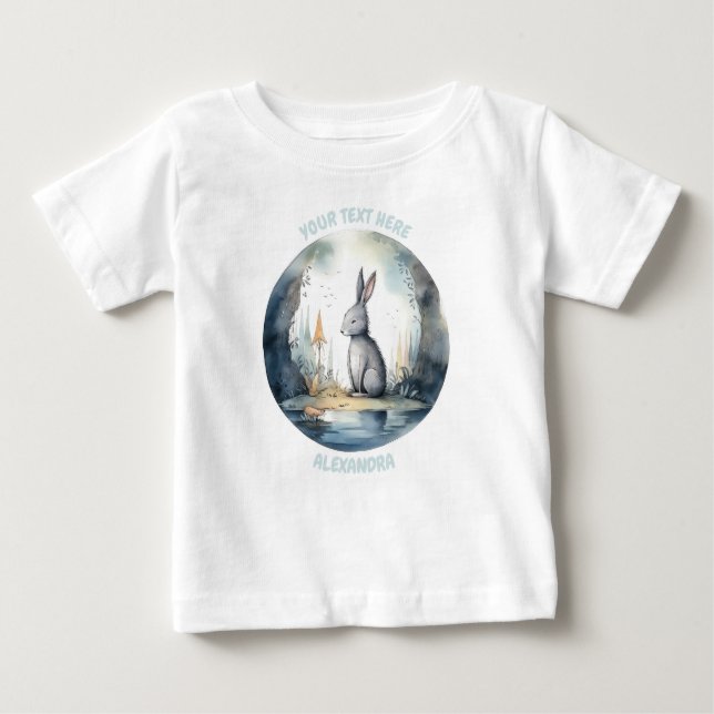 T-shirt Pour Bébé Tee lapin de bébé personnalisé (Devant)