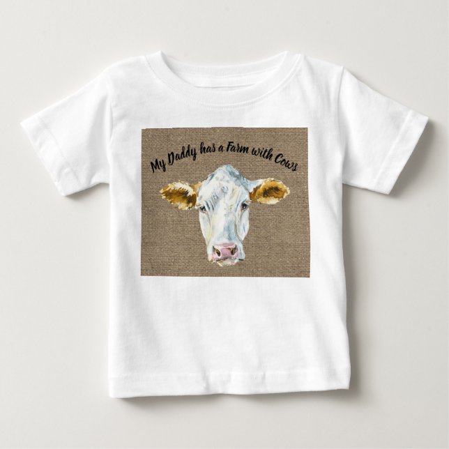 T-shirt Pour Bébé Tee pour bébé garçon avec visage de vache (Devant)