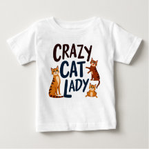 Tee-shirt bébé adorable – Dame de chat folle avec 