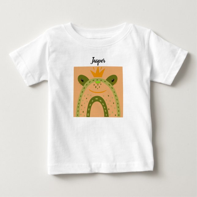 T-shirt Pour Bébé Tee - shirt pour bébé garçon avec grenouille comiq (Devant)