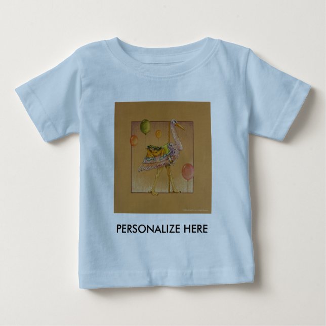 T-shirt Pour Bébé Tee - shirts de bébé - Carousel Stork (Devant)