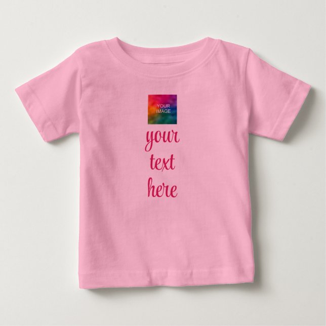 T-shirt Pour Bébé Télécharger Votre Image Ajouter Texte Modèle Branc (Devant)