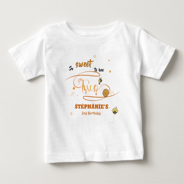 T-shirt Pour Bébé Tellement doux d'être deux jolis bébés abeilles 2è (Devant)