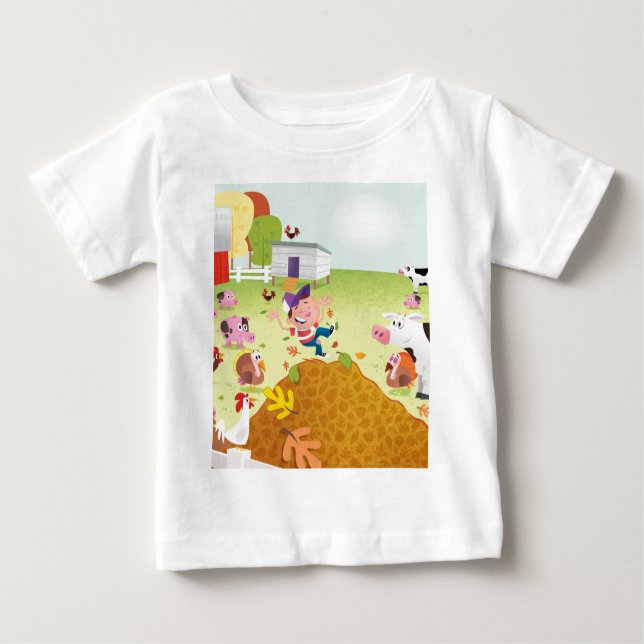 T-shirt Pour Bébé Temps de comptage - Ferme (Devant)