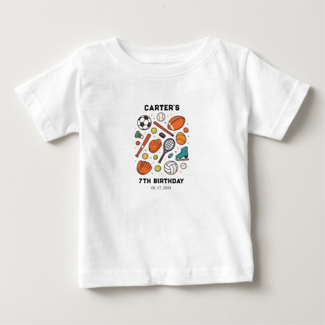 T-shirt Pour Bébé Temps de jeu de sport Anniversaire d'All-Star | Sp (Devant)