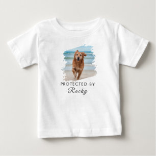 T-shirt Pour Bébé Tendance Protégé Par Chien Photo et texte personna