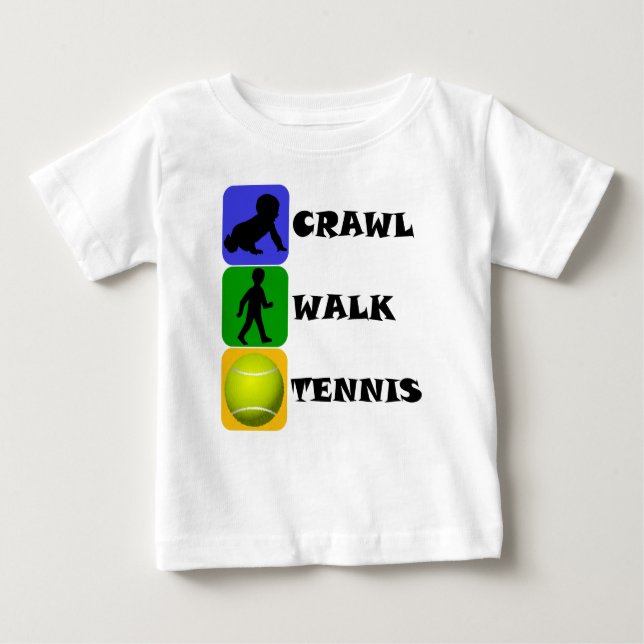 T-shirt Pour Bébé Tennis de promenade de rampement (Devant)