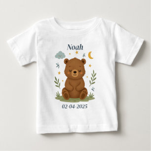 T-shirt Pour Bébé Tenue de bébé personnalisée – Conception d'ours pe