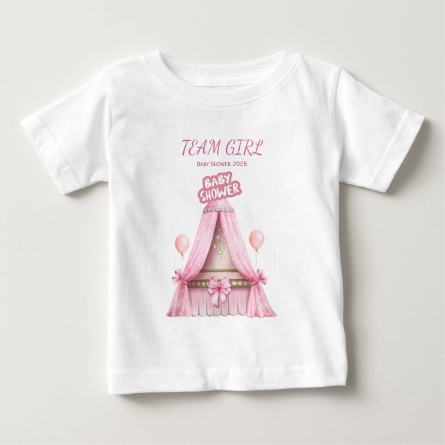 T-shirt Pour Bébé Tenue de famille pour la Baby Shower de l'équipe f (Devant)