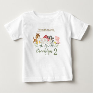 T-shirt Pour Bébé Tenue de ferme mignonne pour 2ème et 3ème annivers