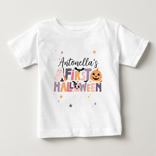 T-shirt Pour Bébé Tenue de première Halloween personnalisée pour béb (Devant)