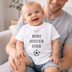 T-shirt Pour Bébé Tenue personnalisée Mini Soccer Star pour bébé ave