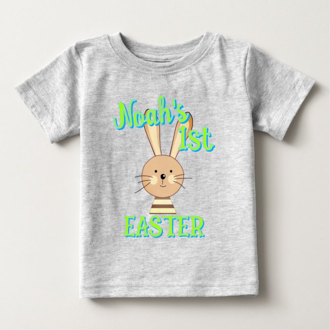 T-shirt Pour Bébé Tenue personnalisée pour bébé pour le 1er lapin de (Devant)