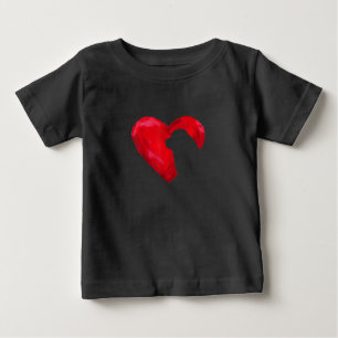 T-shirt Pour Bébé Terre-Neuve  silhouette valentines cadeau de jour