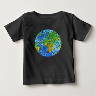 T-shirt Pour Bébé Terre tourbillonnant
