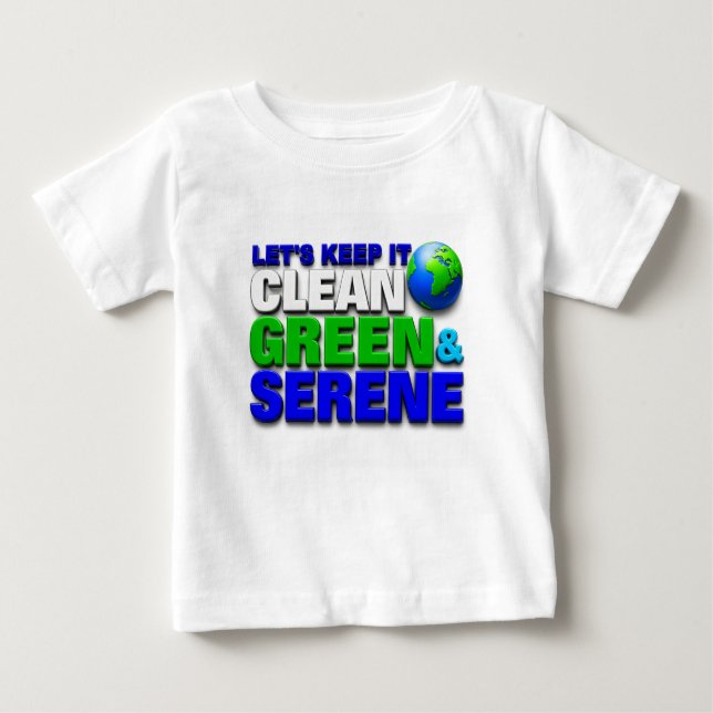 T-shirt Pour Bébé Terre verte propre (Devant)