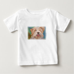 T-shirt Pour Bébé Terrier Portrait Cute Pet Chien Art
