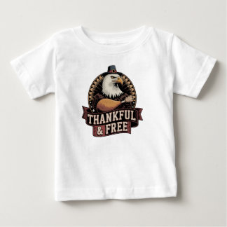 T-shirt Pour Bébé Tête d'Aigle Gras Merci & Libre Graphique Vintage