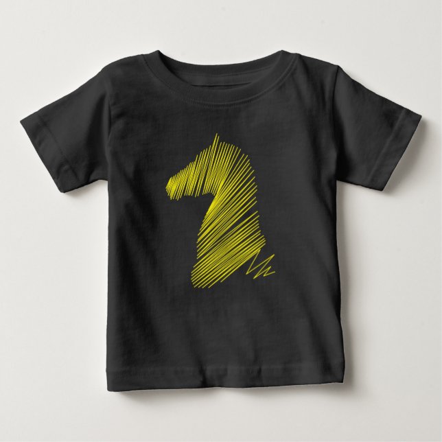 T-shirt Pour Bébé Tête de Cheval Abstrait – Tee-shirt d'Art en Ligne (Devant)