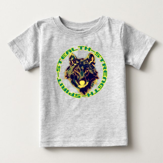 T-shirt Pour Bébé tête de loup (Devant)