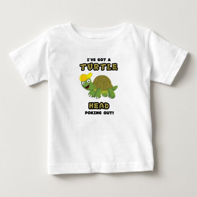 T-shirt Pour Bébé Tête de tortue poussant (Devant)