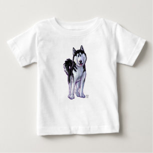 T-shirt Pour Bébé Têtes Husky et Queues