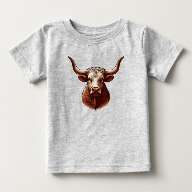 T-shirt Pour Bébé Texas Longhorn (Devant)