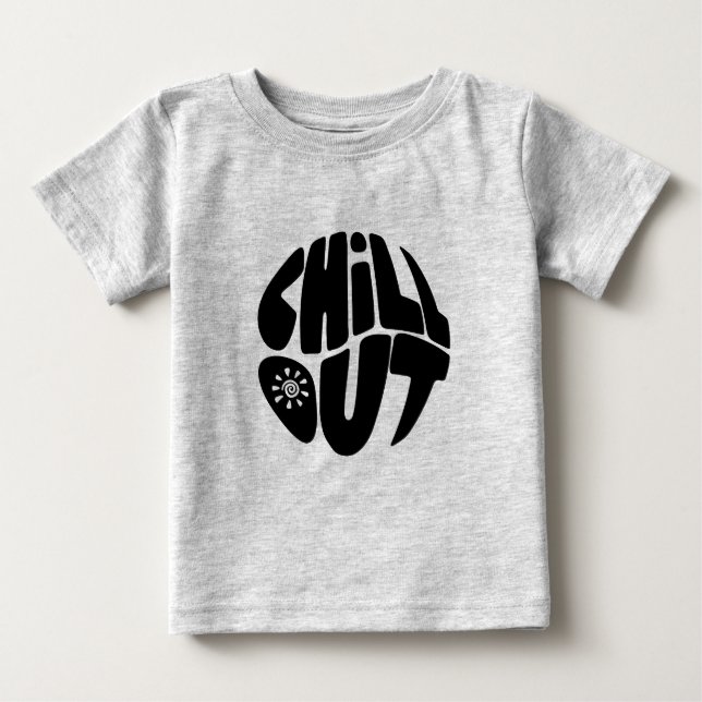 T-shirt Pour Bébé Texte à la main en forme de boule (Devant)