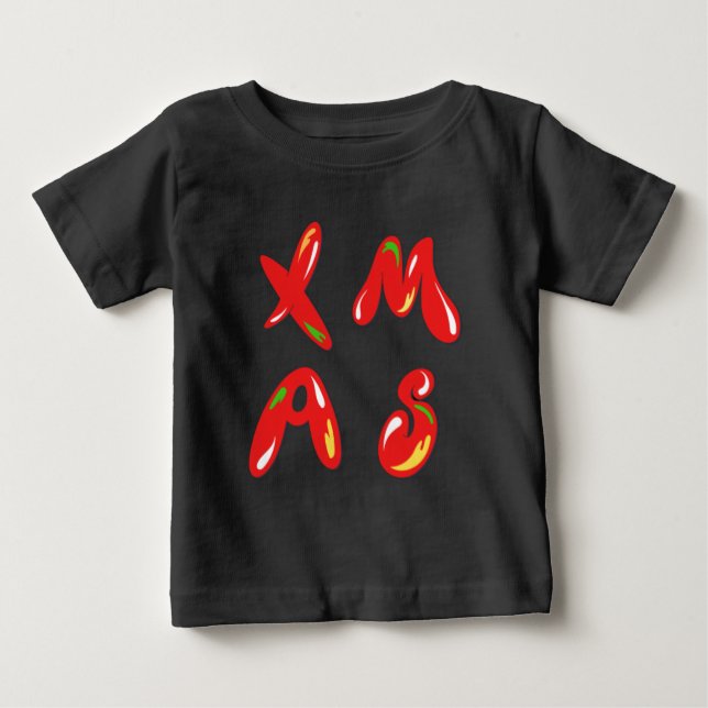 T-shirt Pour Bébé Texte de la bulle de Noël (Devant)