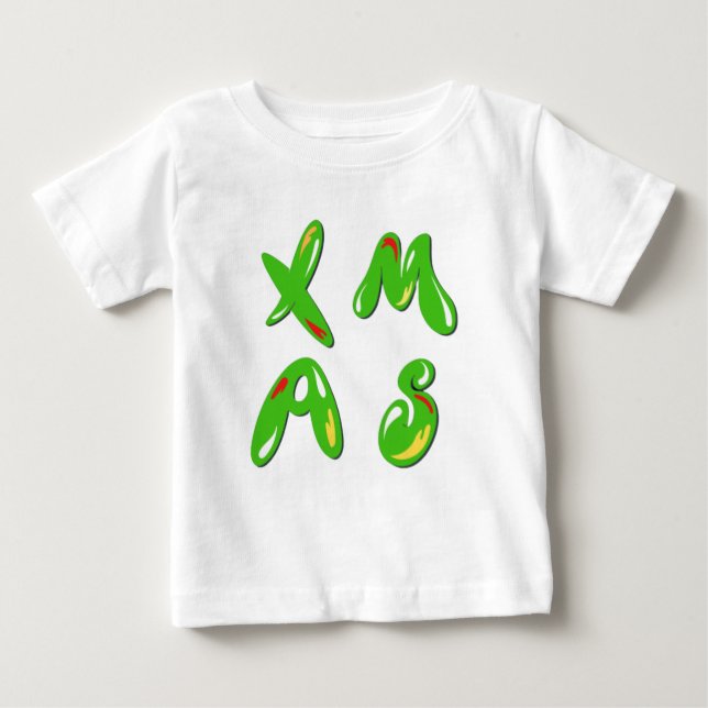 T-shirt Pour Bébé Texte de la bulle de Noël (Devant)